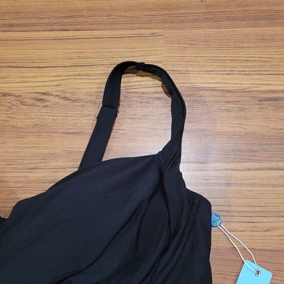 Birdsong Size 32DDD Bare‎ Necessities Black Underwire Wrap Tankini Swim Top - Picture 15 of 16